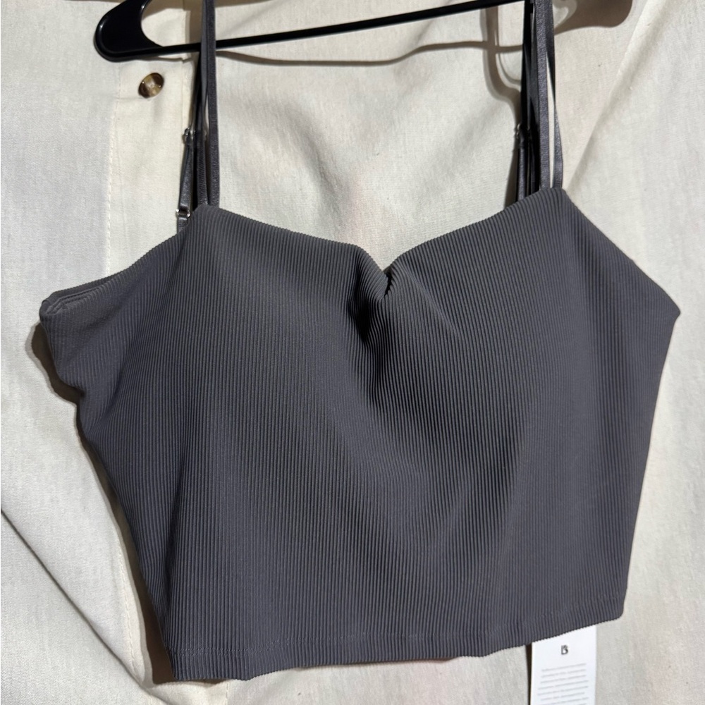 BuffBunny Gray Sleeveless Crop Bustier Top